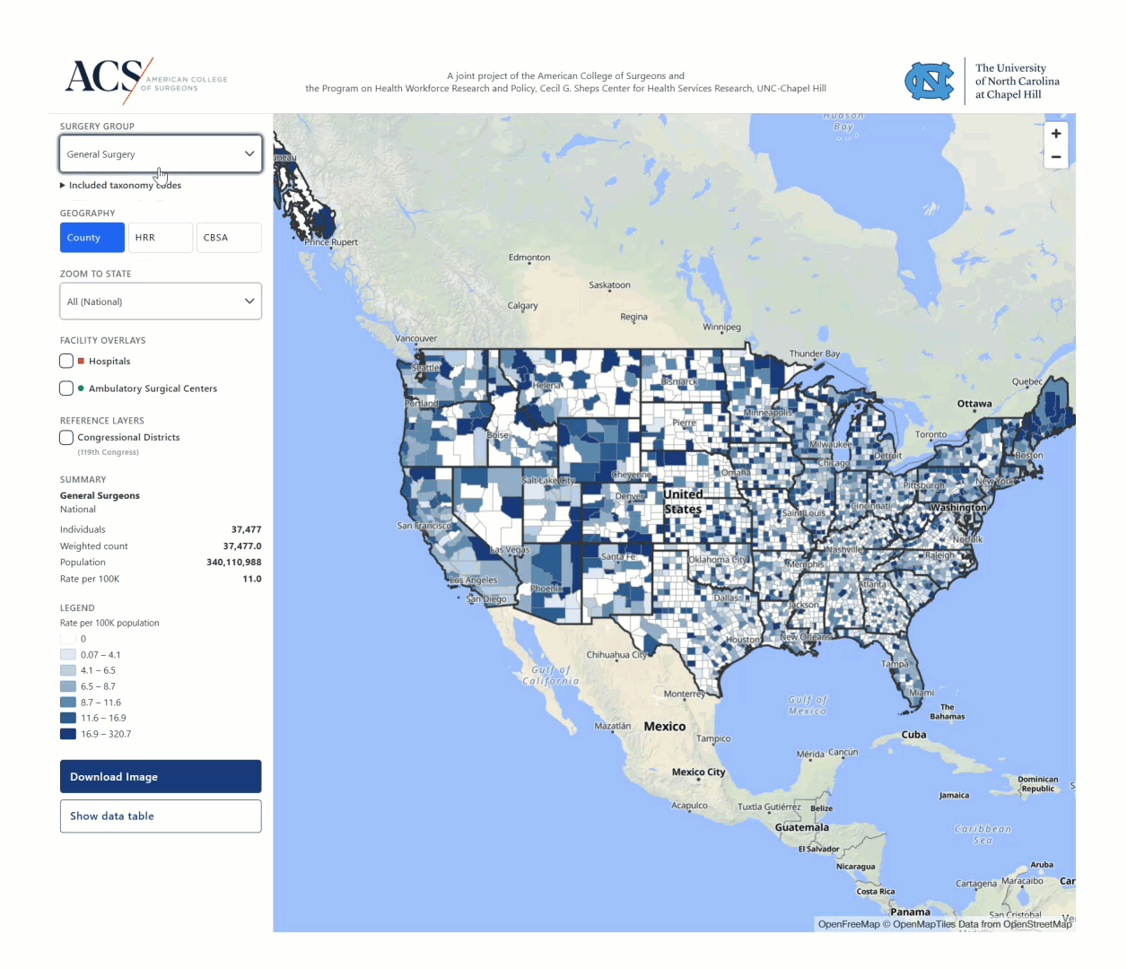 New ACS Tool Maps Where Surgeons Practice Across the US