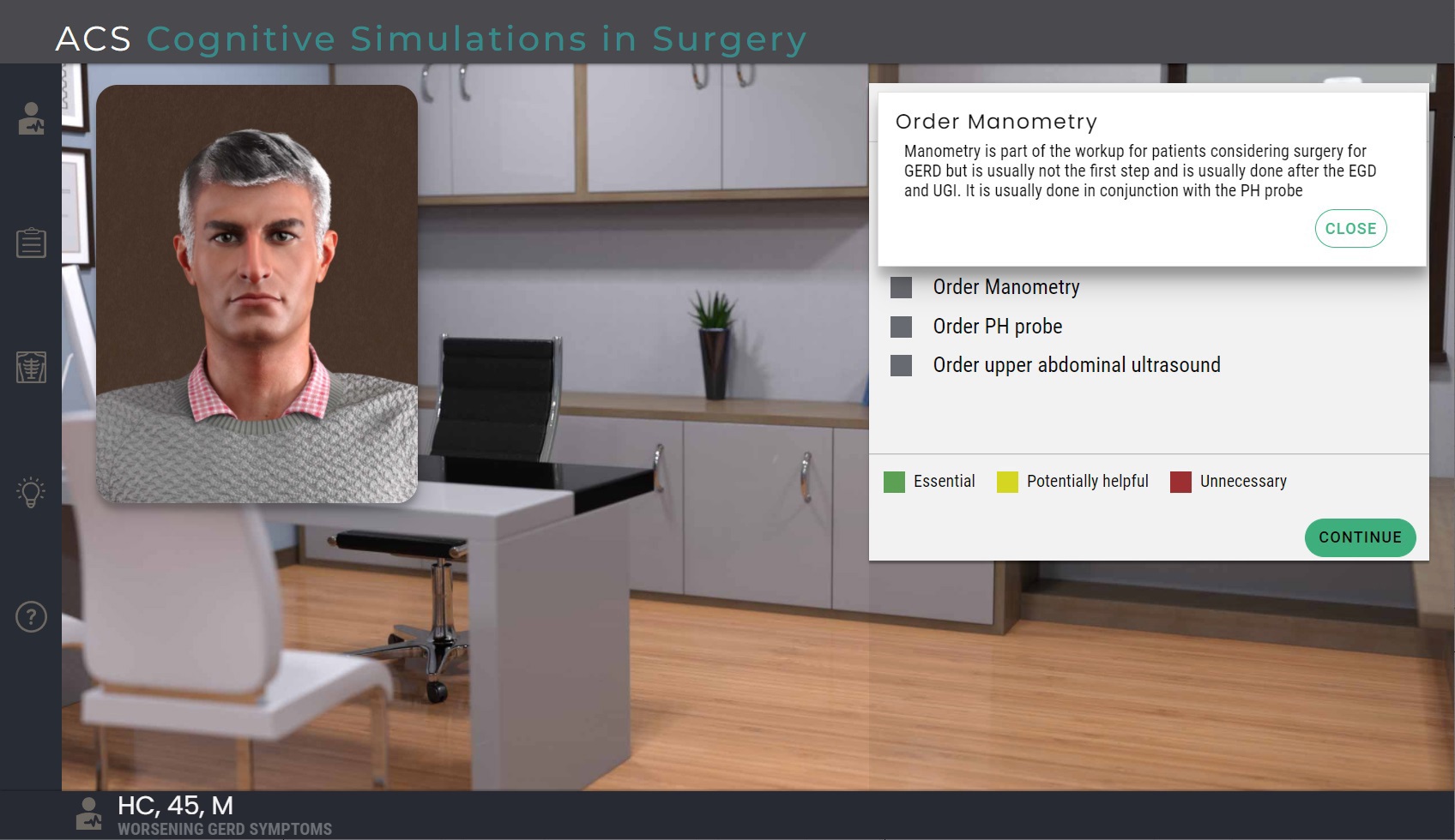 ACS Cognitive Simulations: Cases Essential to Surgical Practice