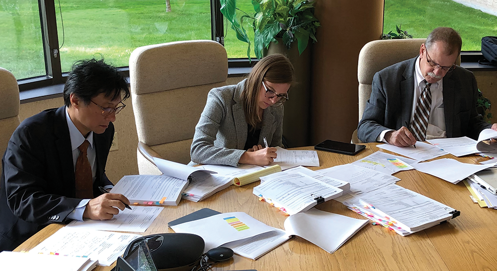 ACS site reviewers at work, from left: Dr. Ko, Dr. Fischer, and Dr. Hoyt