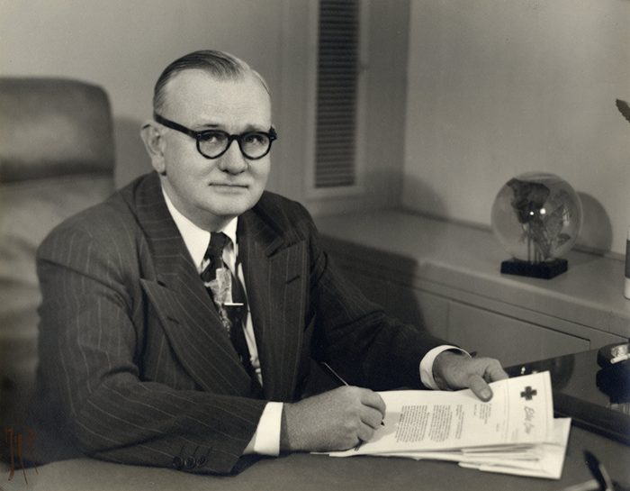 Paul Hawley at his desk, undated. ACS Archives.