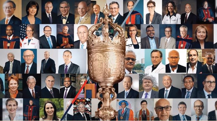 The Convocation introduction video scroll featuring 2021 officials and invited guests