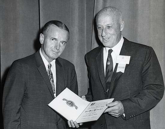 Hilger Perry Jenkins, MD, FACS, recipient of the ACS Distinguished Service Award, 1959, and Newell W. Philpott, MD, FACS, ACS President