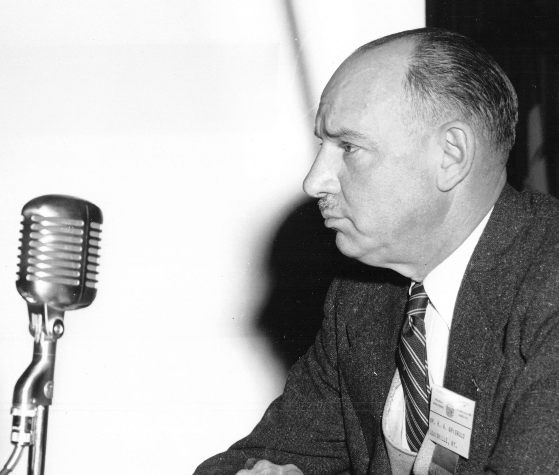 R. Arnold Griswold, MD, FACS, providing testimony on behalf of the ACS at an August 1956 hearing in the US House of Representatives on effectively managing motor vehicle-related inju-ries
