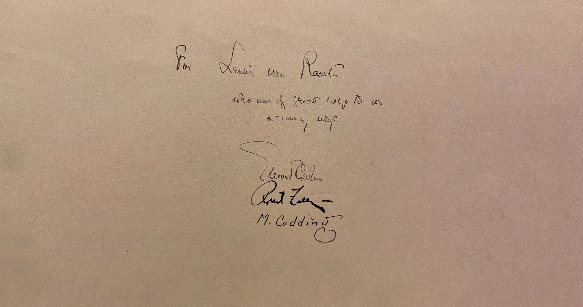 Dr. Wahrman owns an early edition of the <I>Atlas of Surgical Operations,</I> signed by authors Drs. Robert Zollinger and Elliot Carr Cutler and illustrator Mildred Codding. 