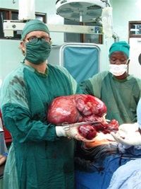 Dr. Ryan Hayton and hysterectomy specimen