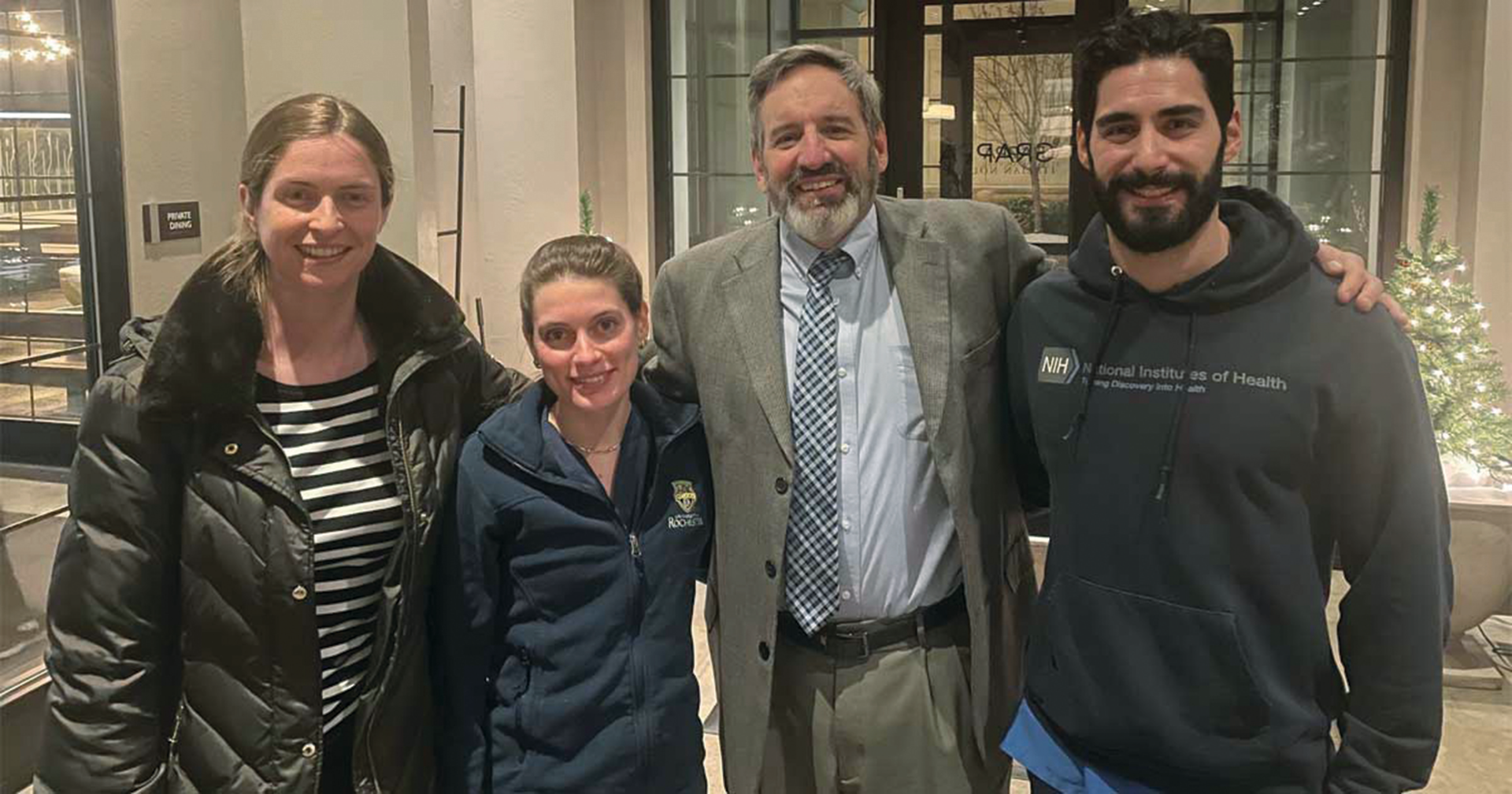 Dr. James Peacock (second from right) inspires chief residents such as (from left) Katherine Rosen, MD, Kaci Schiavone, MD, and Andreas Giannakou, MD.
