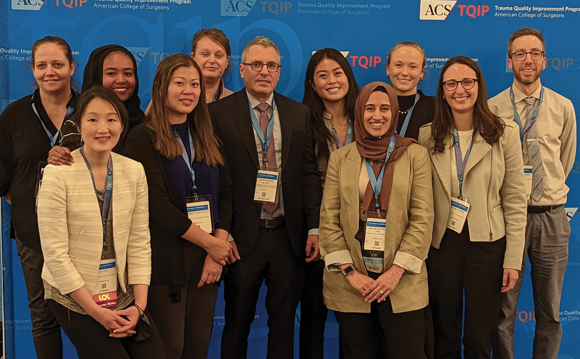 At the TQIP Annual Conference, Dr. Avery Nathens connects with members from the trauma team at Sunnybrook Health Sciences Centre.