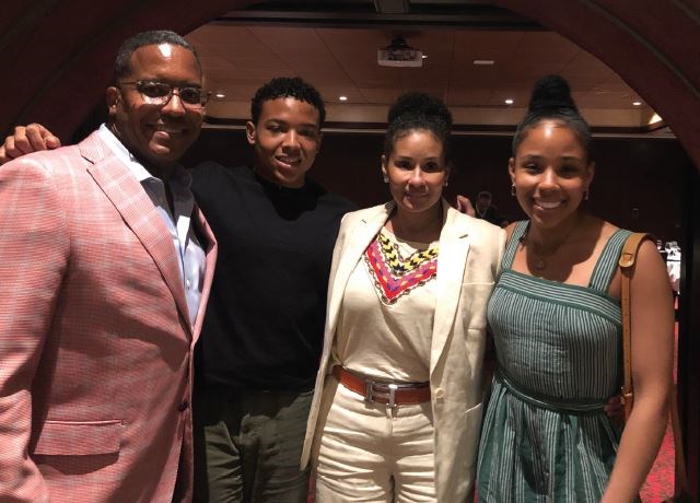 Dr. Stewart (left) with his family, 2021