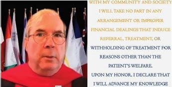 Tyler G. Hughes, MD, FACS, ACS Secretary, leading new Initiates in the ACS Fellowship Pledge