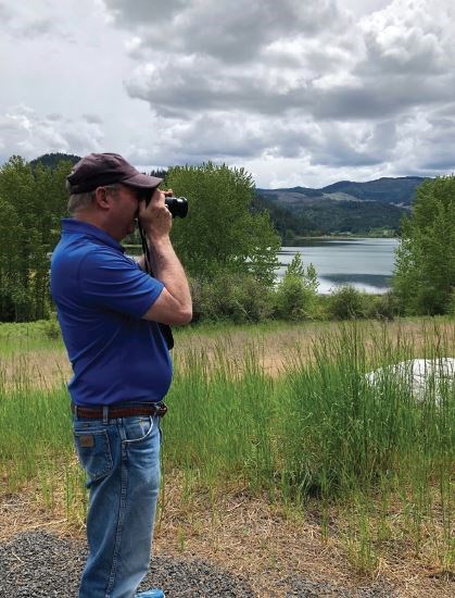 Dr. Hughes practicing his photography skills