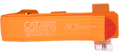 The new ACS-branded Combat Application Tourniquets® (C-A-T®) are among many bleeding control materials available in the ACS STOP THE BLEED® store. Image credit: North American Rescue®, LLC