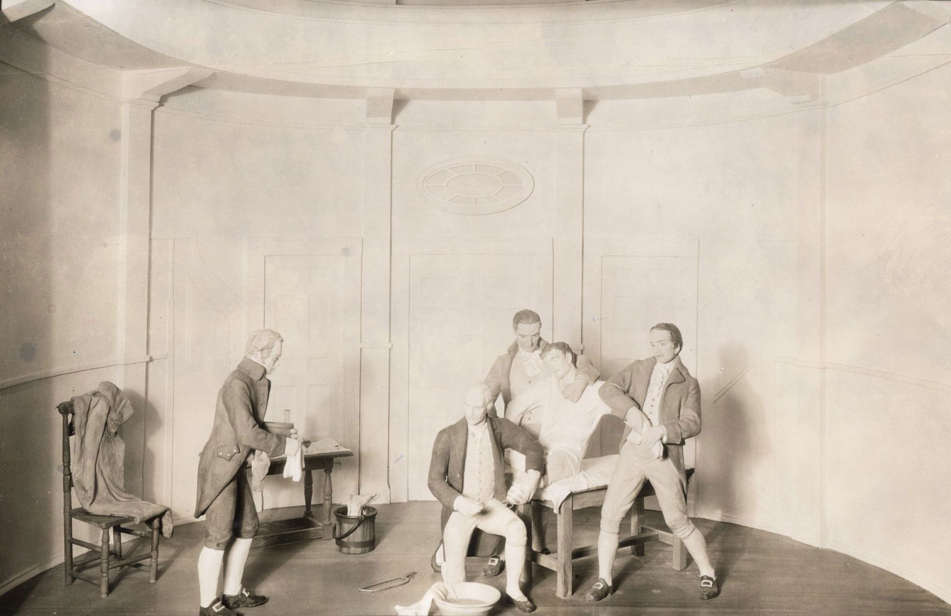 Diorama 2 – Dr. Philip Syng Physick amputating a leg in the first Clinical Amphitheater in America at the Philadelphia Hospital.*