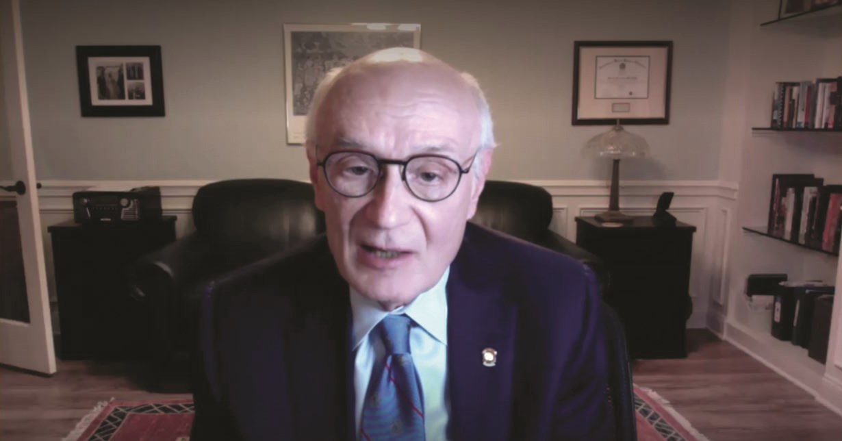 Convocation: Distinguished Service Award recipient Dr. Mark Malangoni delivers his acceptance speech via video 